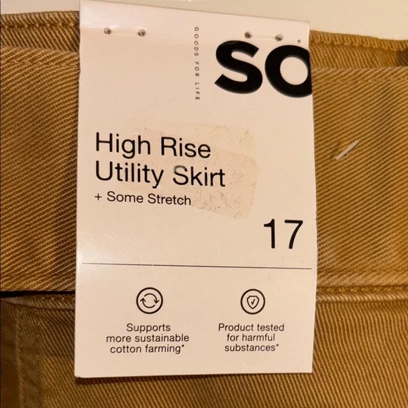 SO Brown High Rise Utility Skirt Size 17 NWT - Picture 8 of 11